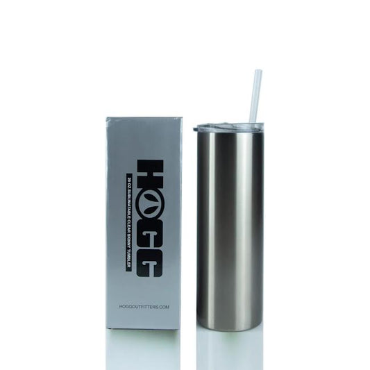 20oz STRAIGHT SUBLIMATABLE CLEAR SKINNY TUMBLER W/ SLIDING LID & STRAW